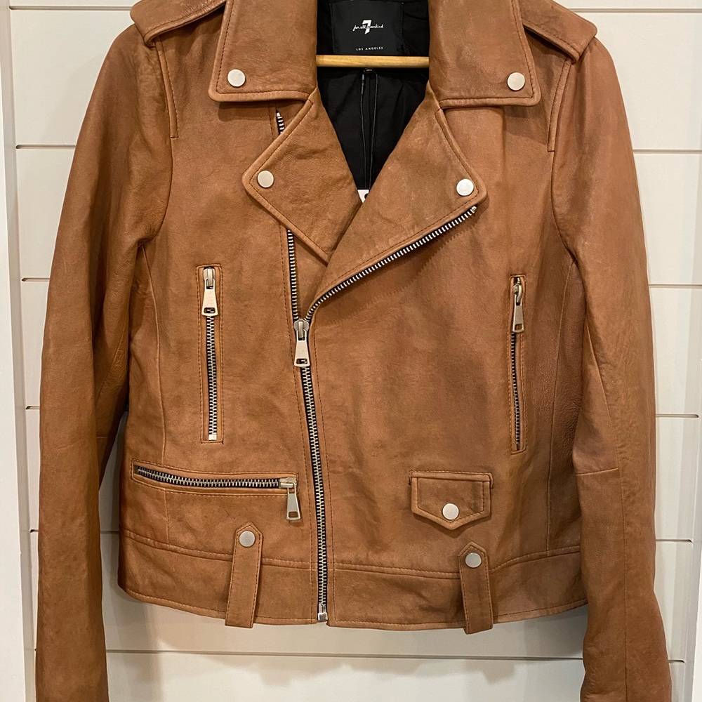 Sold New 7 For All Mankind Genuine Leather Jacket - Picture 6 of 7